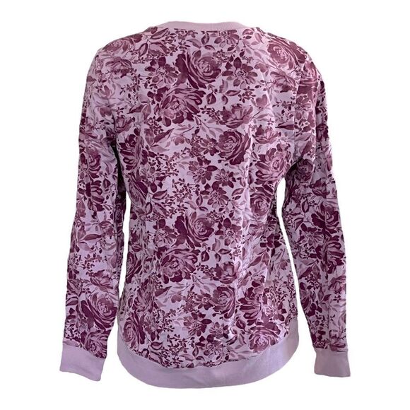 Denim & Co. Printed French Terry Round Neck Sweatshirt - Picture 4 of 5